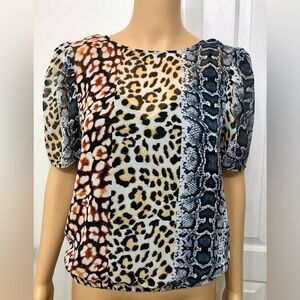 Express animal print layered blouse Size XS